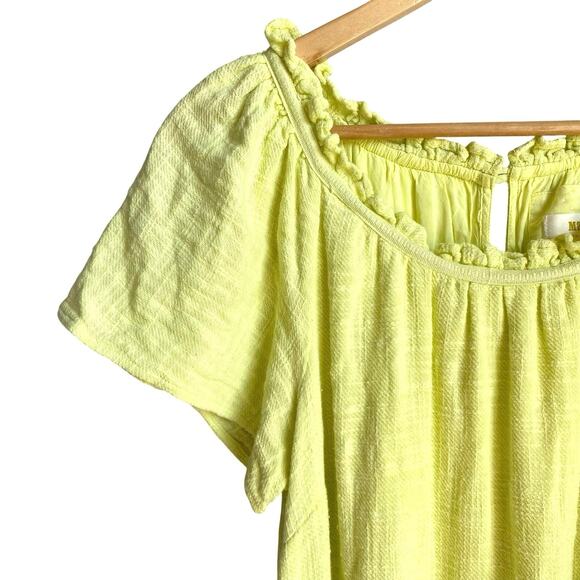 MAEVE ANTHROPOLOGIE Selah Drop Waist Tiered Ruffle Midi Oversized Dress S Yellow - Picture 9 of 16